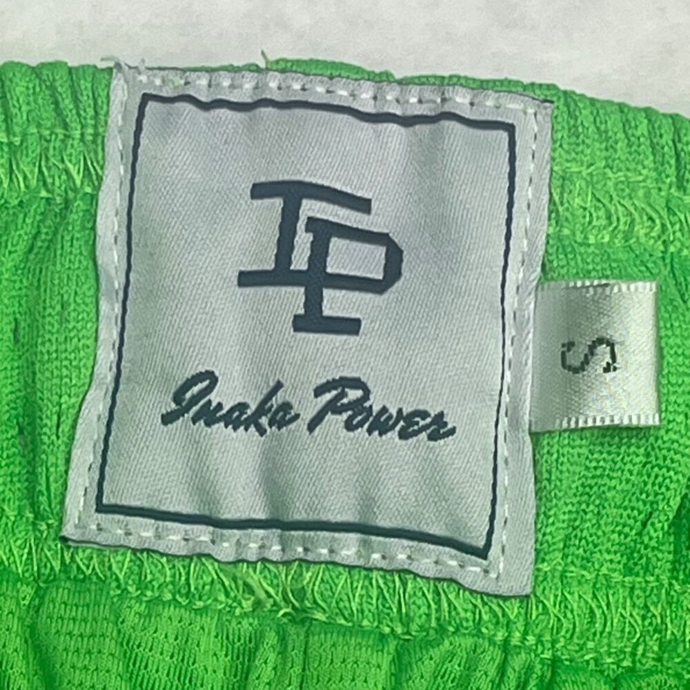 Inaka Power Green Mesh Shorts With Elastic Waistband & TP Logo Design  small - Picture 4 of 9